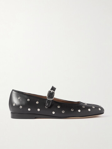 LE MONDE BERYL Studded leather Mary Jane ballet flats
