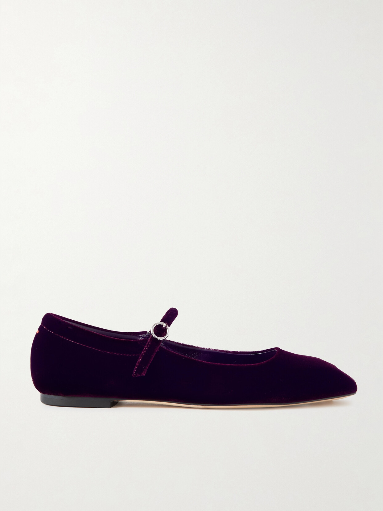 Shop Aeyde Uma Velvet Mary Jane Ballet Flats In Purple