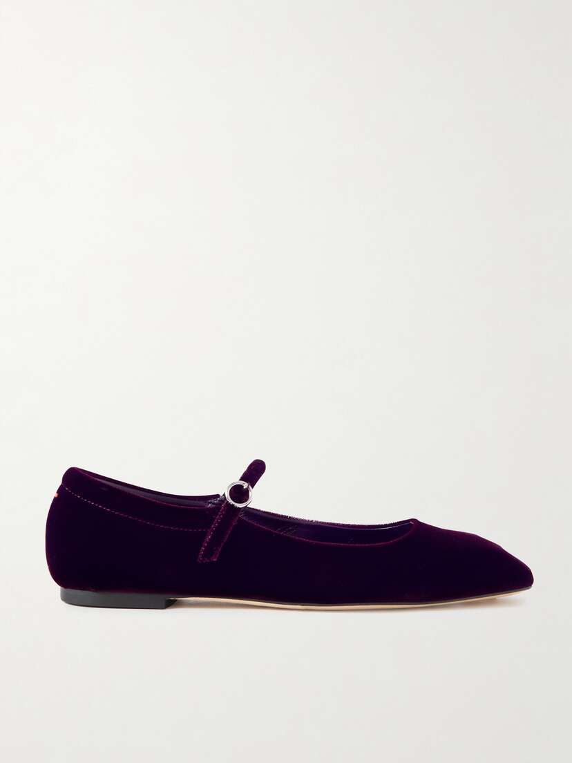 aeyde Uma Velvet Mary Jane Ballet Flats