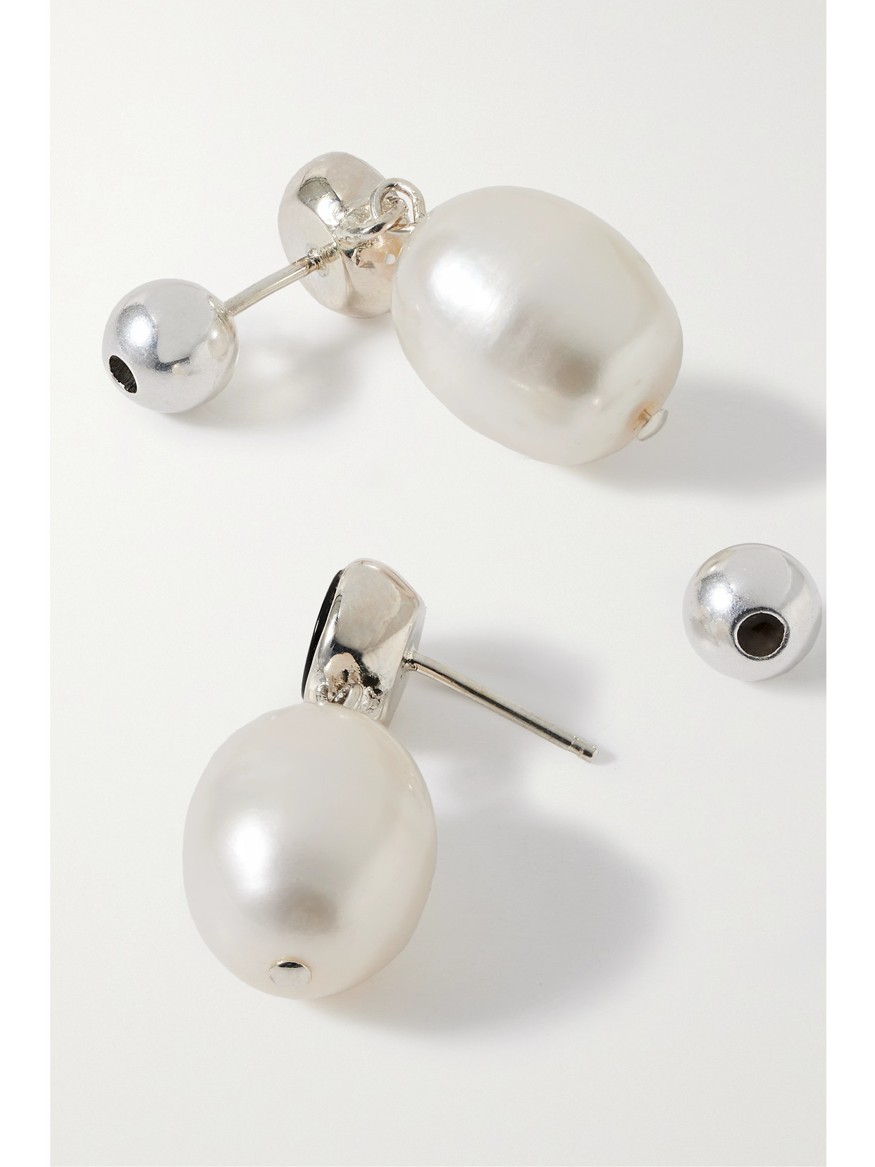 Shop Sophie Buhai Neue Silver, Pearl And Onyx Earrings In Black