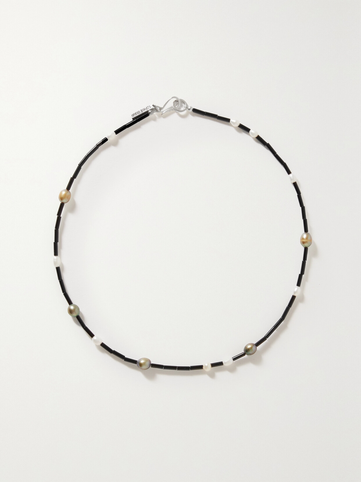 Sophie Buhai - + Net Sustain Pearl Urchin 16" Onyx, Pearl And Bead Necklace - Silver