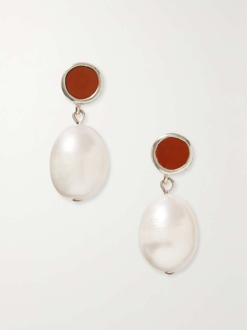 Sophie Buhai + Net Sustain Neue Silver, Pearl And Jasper Earrings