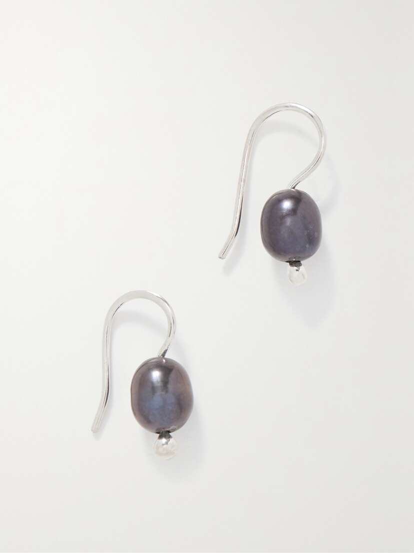 Sophie Buhai + Net Sustain Mermaid Silver Pearl Earrings