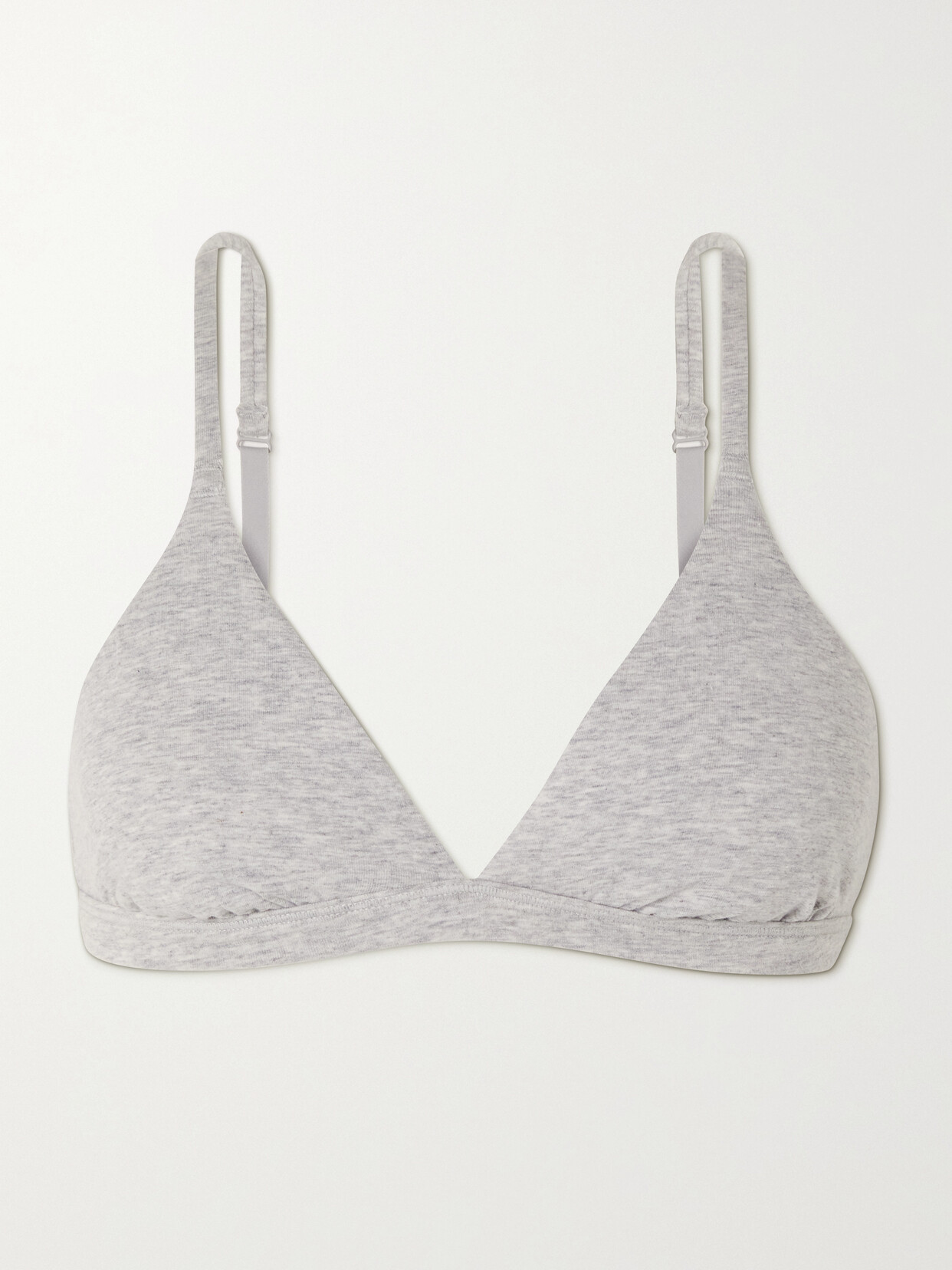 Skims Jersey Triangle Bralette In Gray