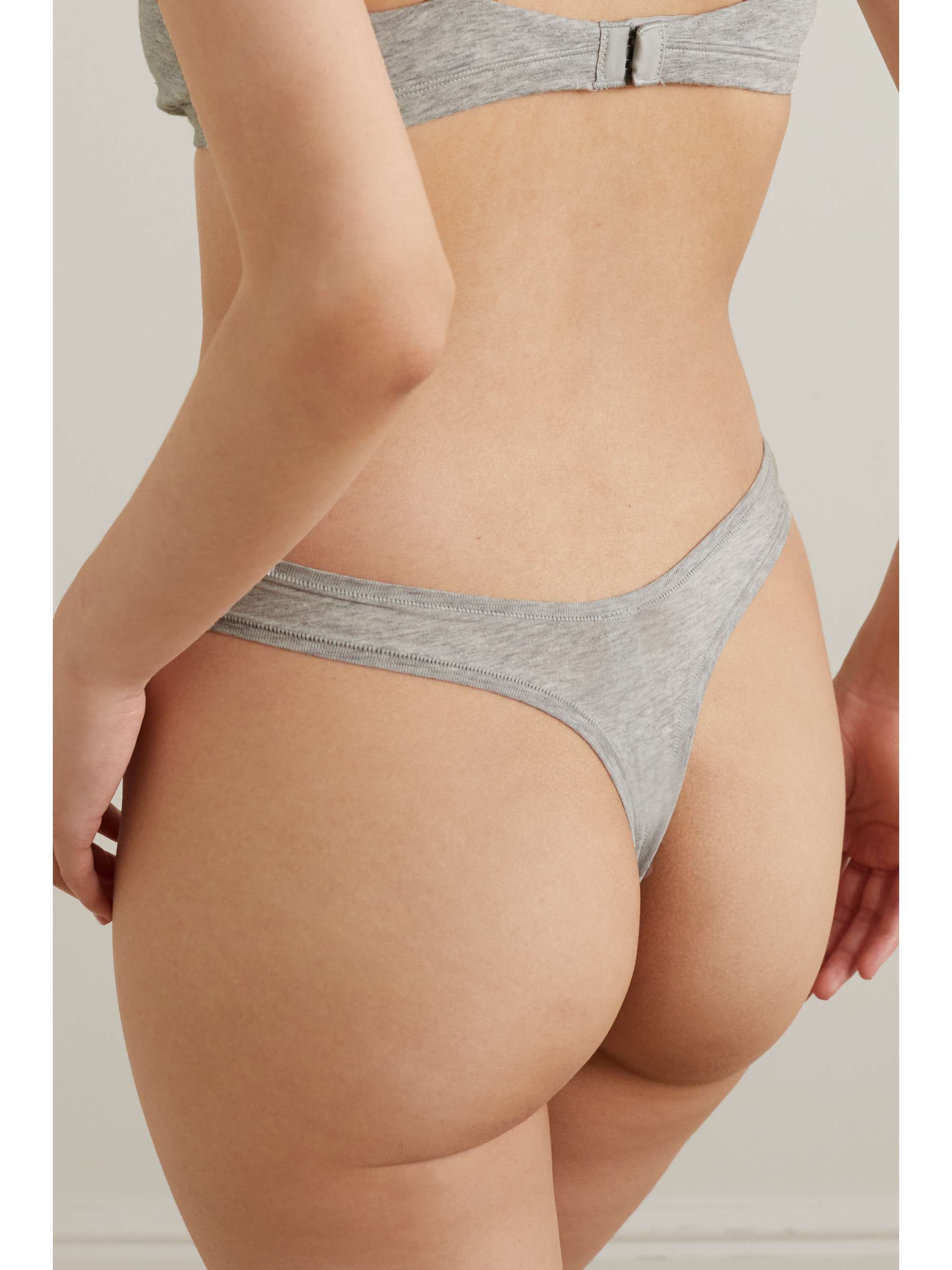 SKIMS Cotton Collection 2.0 cotton-blend jersey thong - Sangria