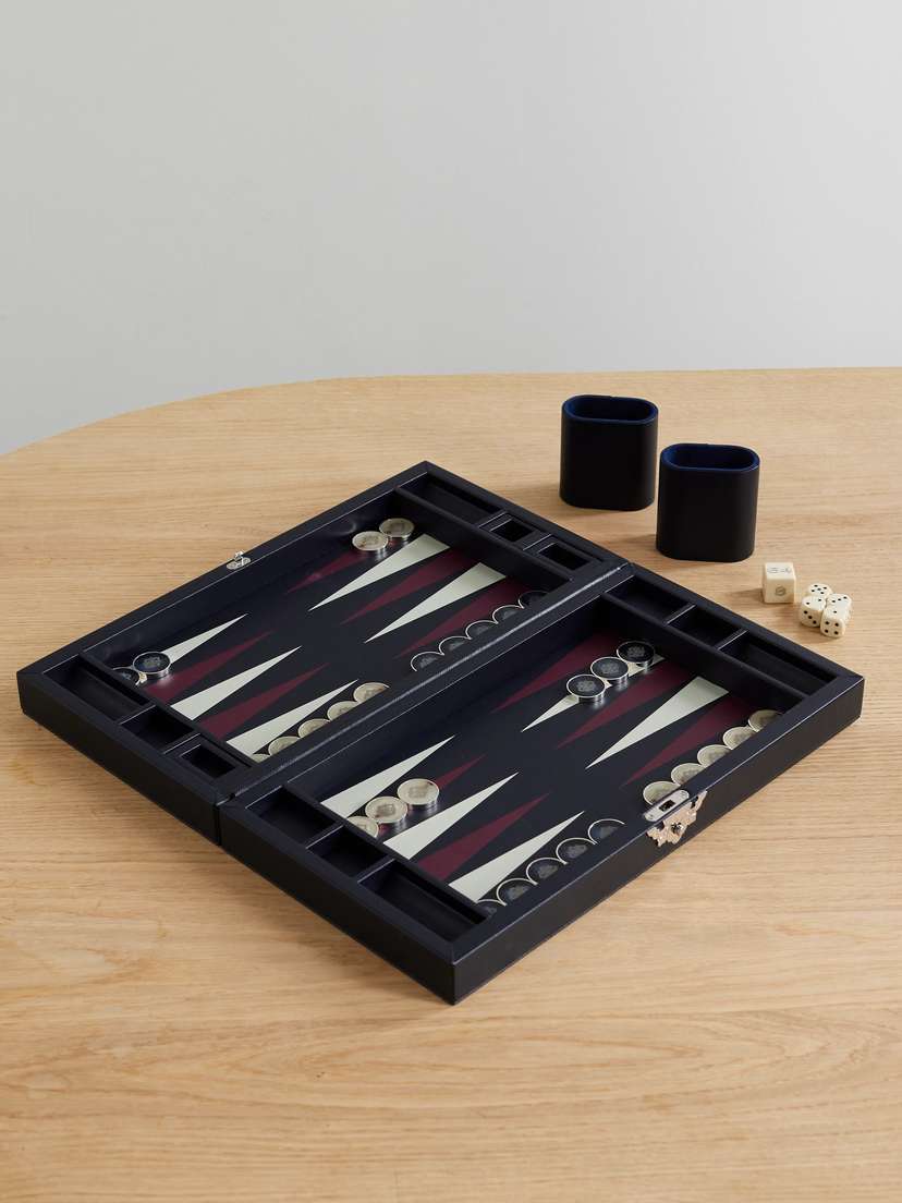 Buccellati Opera Leather Backgammon Set