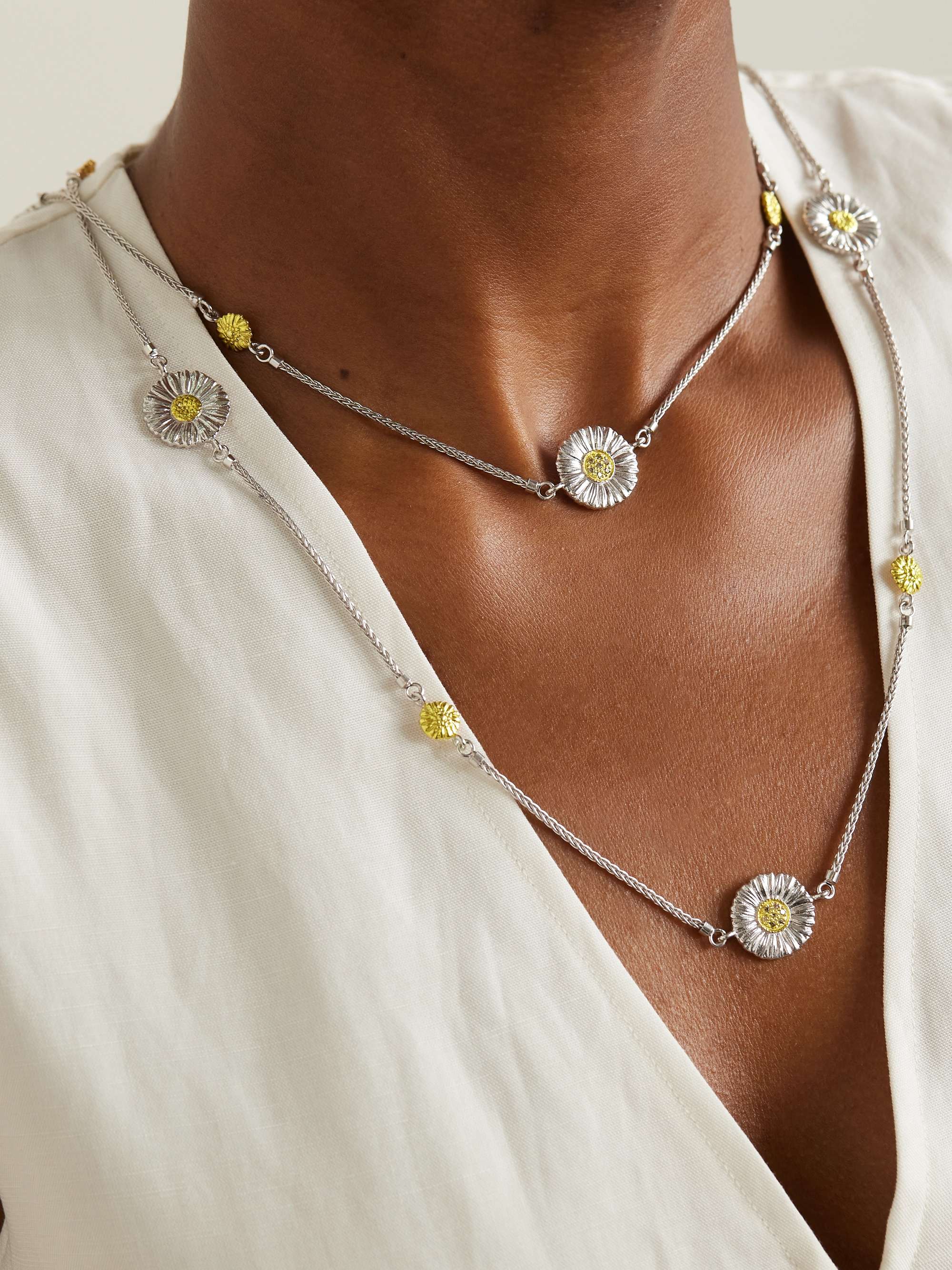 BUCCELLATI Blossoms rhodium-plated sterling silver and gold