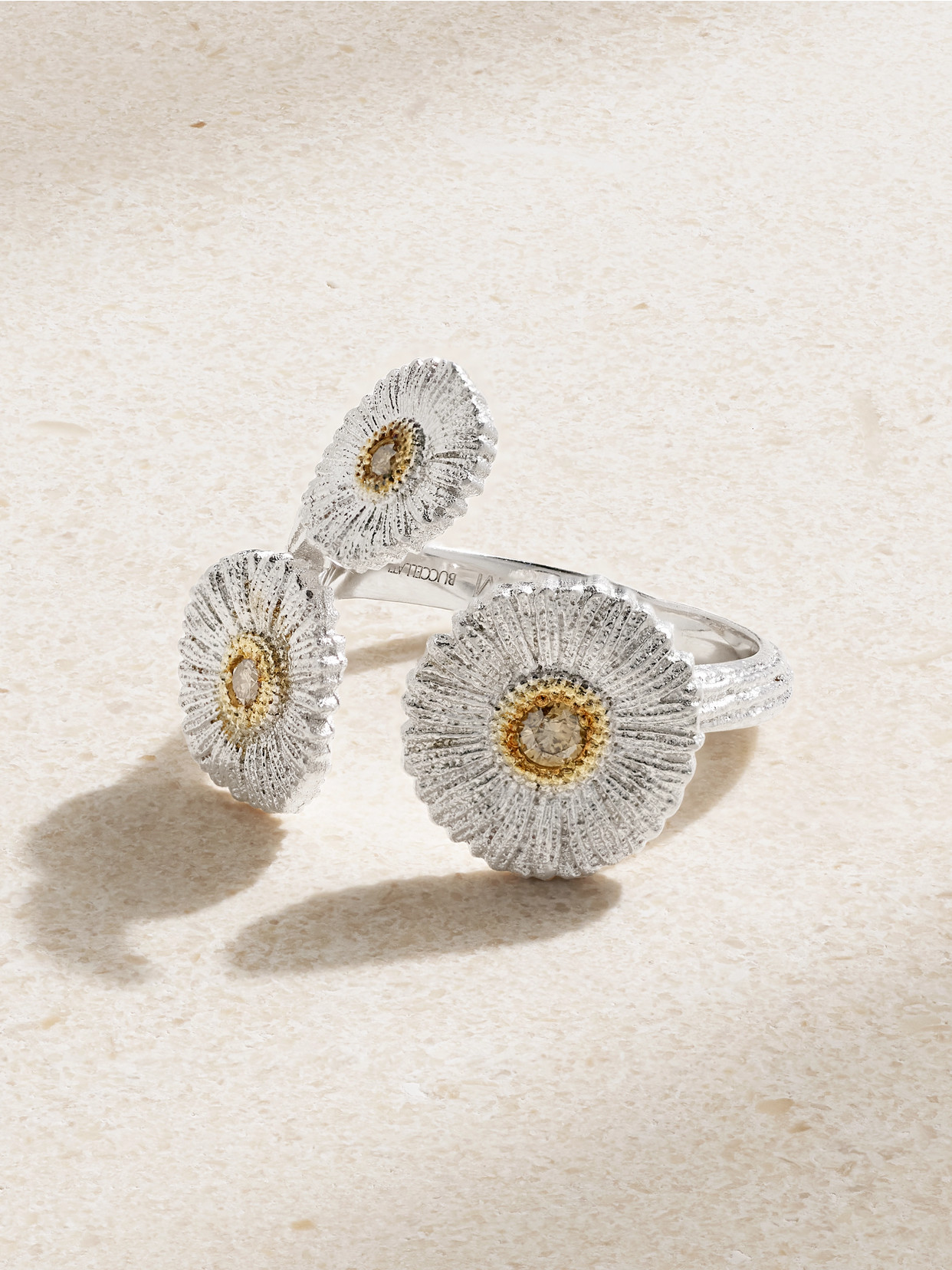 Buccellati - Blossoms Sterling Silver And Gold Vermeil Diamond Ring - 54