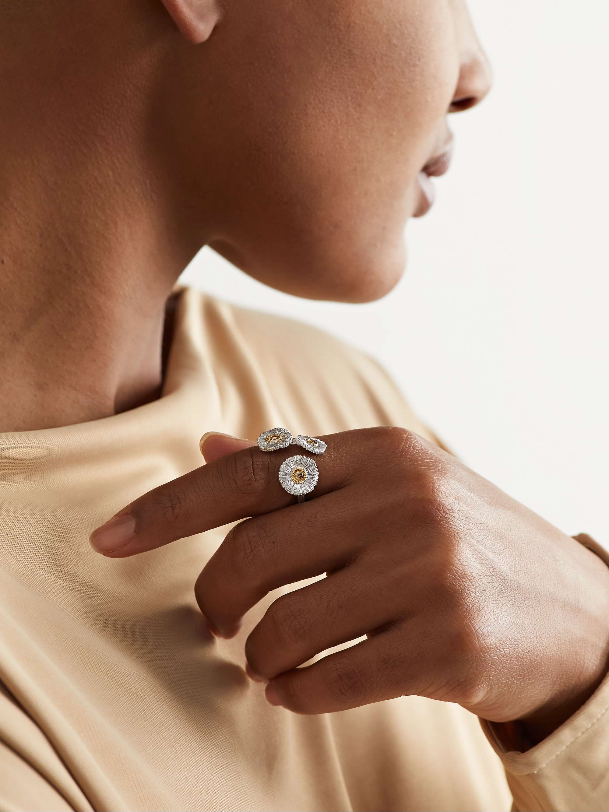 BUCCELLATI Blossoms sterling silver and gold vermeil diamond ring |  NET-A-PORTER