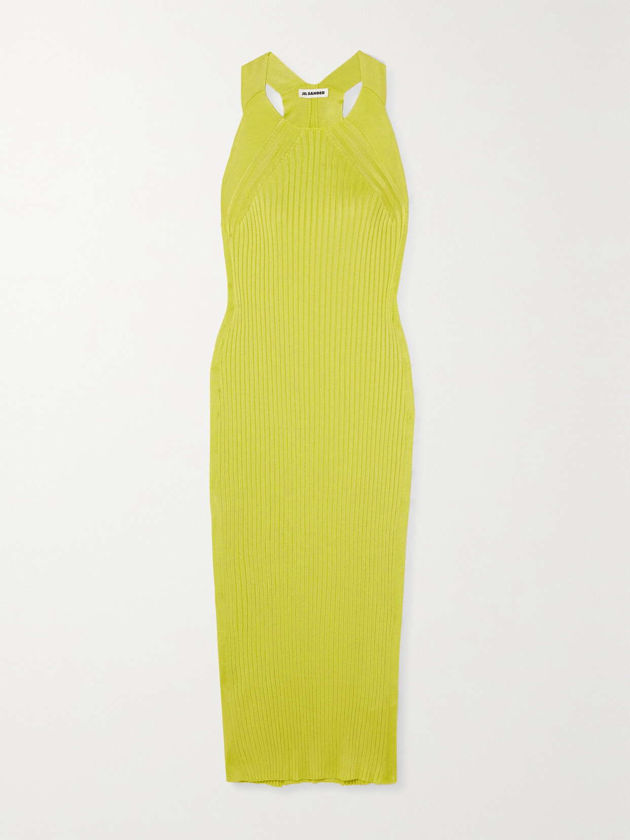 Jil Sander Ribbed-knit Midi Dress - Yellow