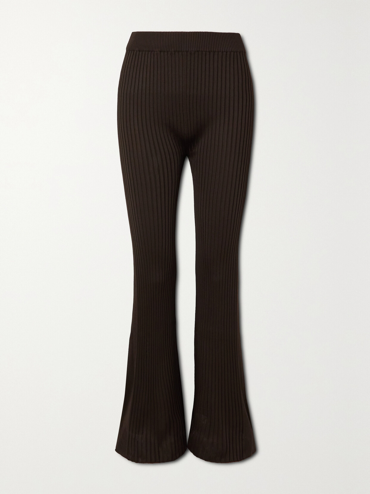 Jil Sander - Ribbed-knit Flared Pants - Brown