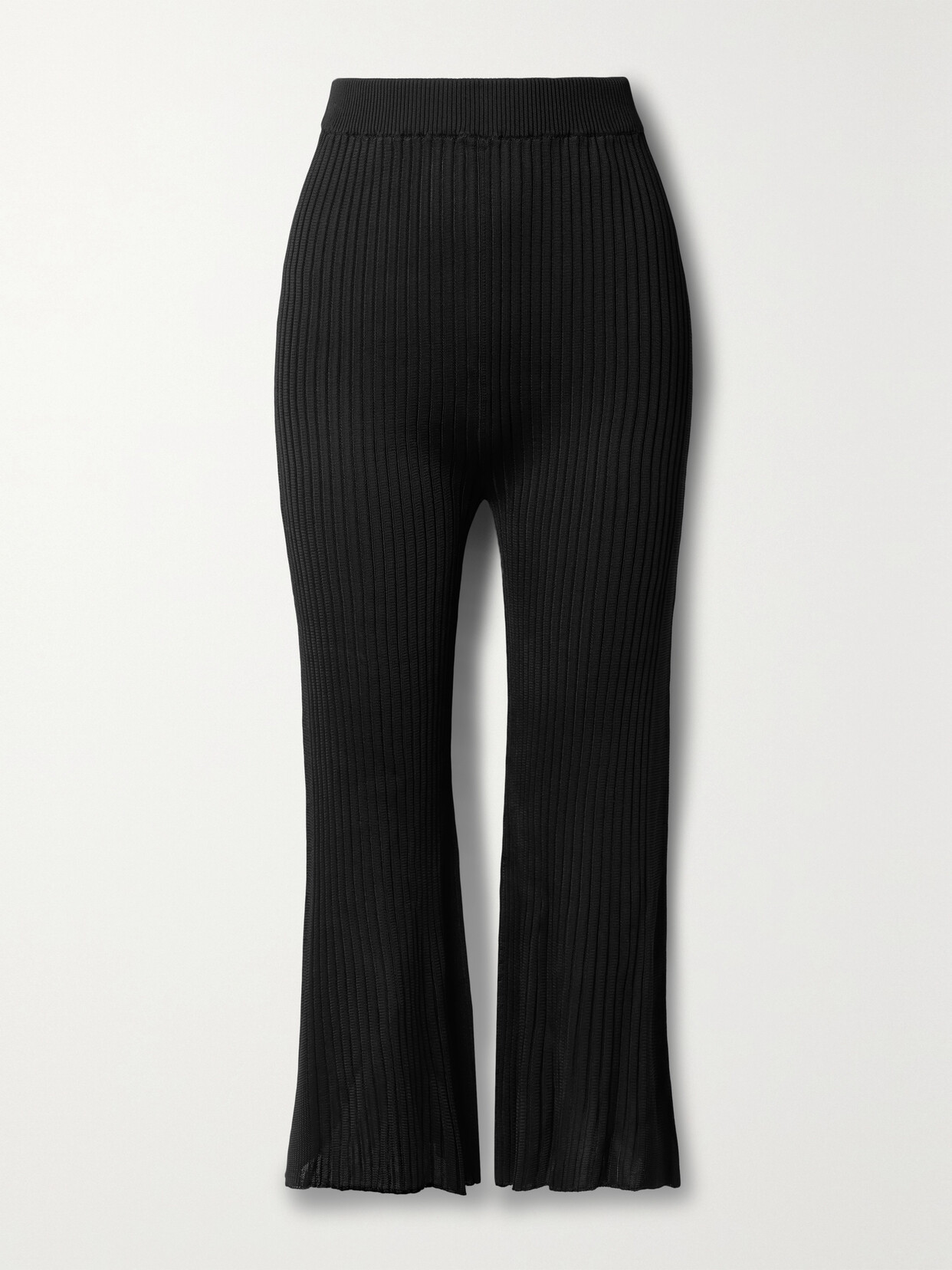 Jil Sander - Ribbed-knit Straight-leg Pants - Black