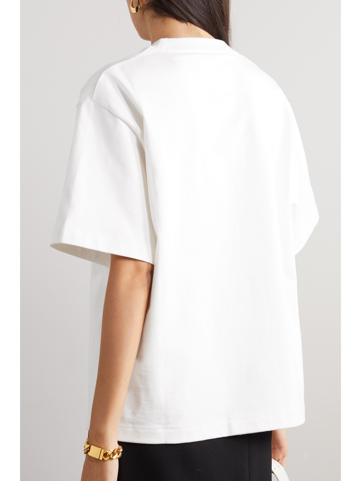 Shop Jil Sander Printed Cotton-jersey T-shirt In White