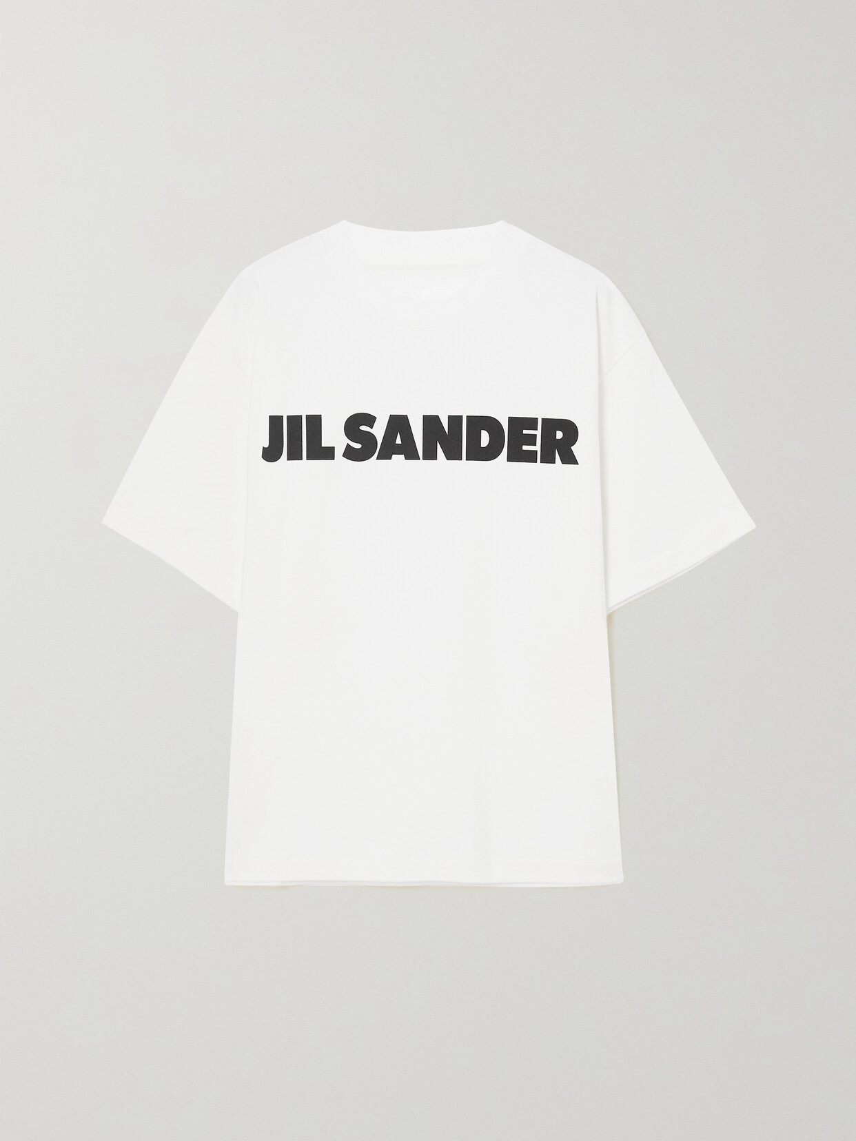 Shop Jil Sander Printed Cotton-jersey T-shirt In White