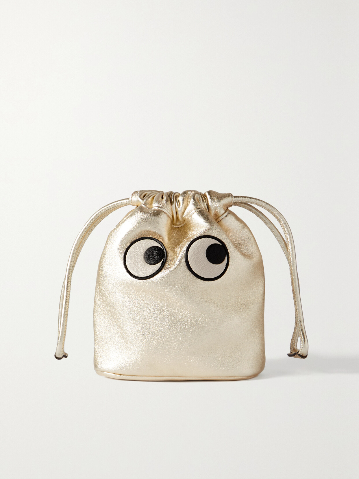Anya Hindmarch Eyes Metallic Leather Pouch