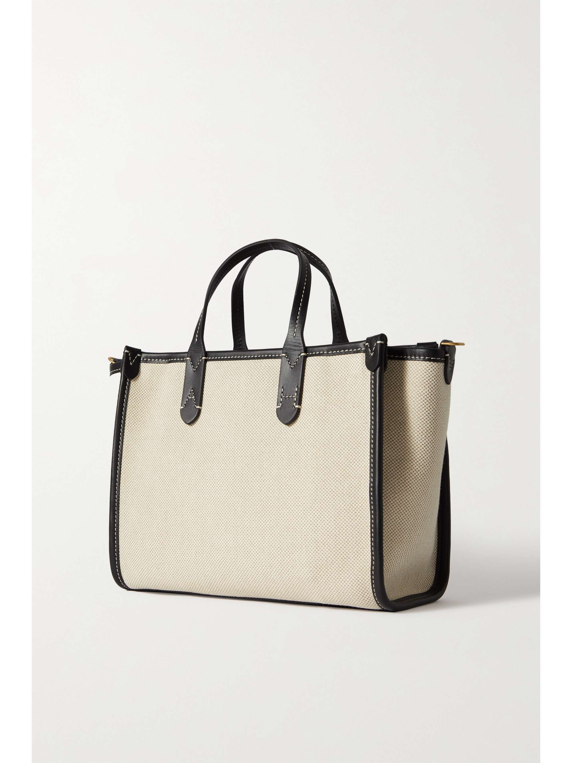 ANYA HINDMARCH Pocket XS leathertrimmed canvas tote NETAPORTER