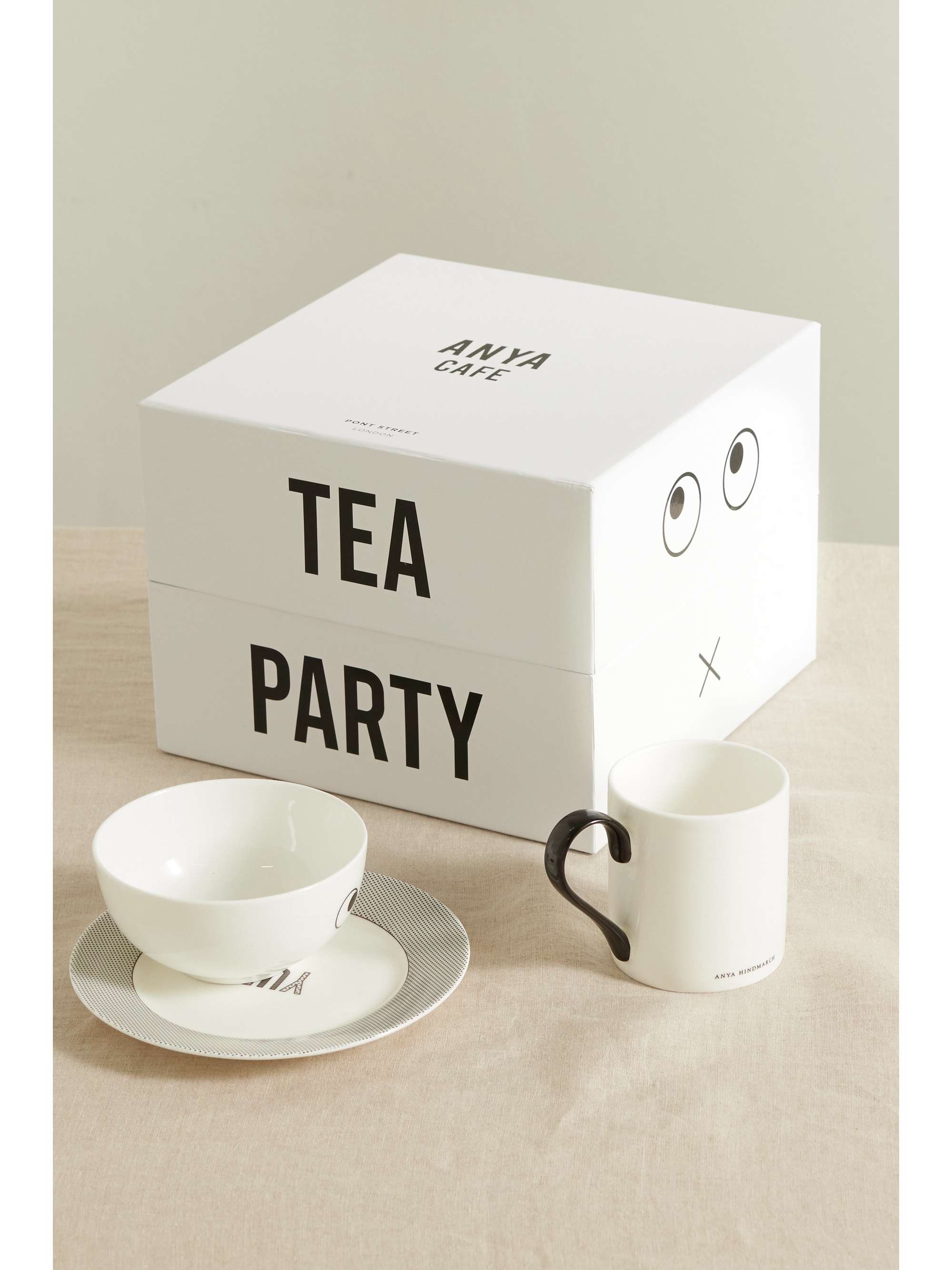 ANYA HINDMARCH Eyes painted bone china tea set NETAPORTER