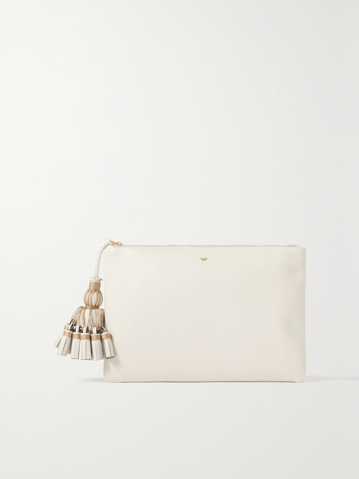 ANYA HINDMARCH GEORGIANA TASSELED LEATHER CLUTCH