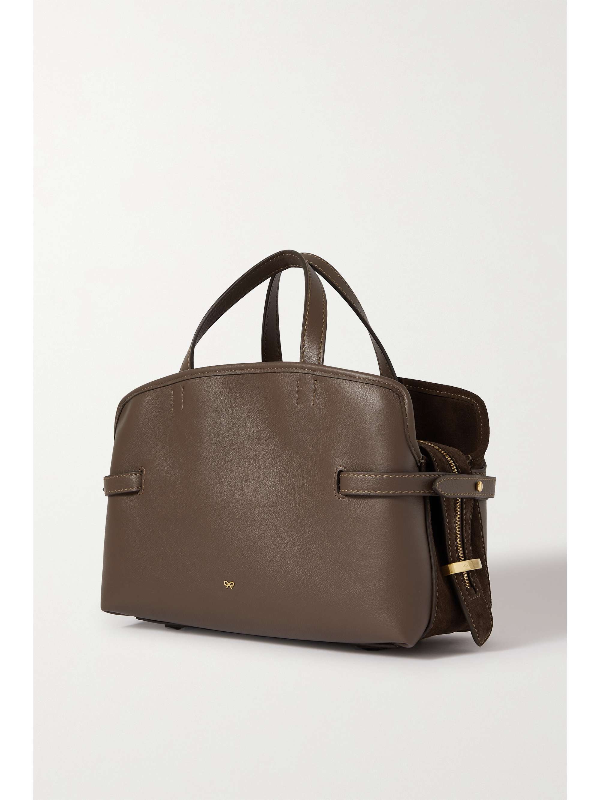 ANYA HINDMARCH Wilson leather and suede shoulder bag NETAPORTER