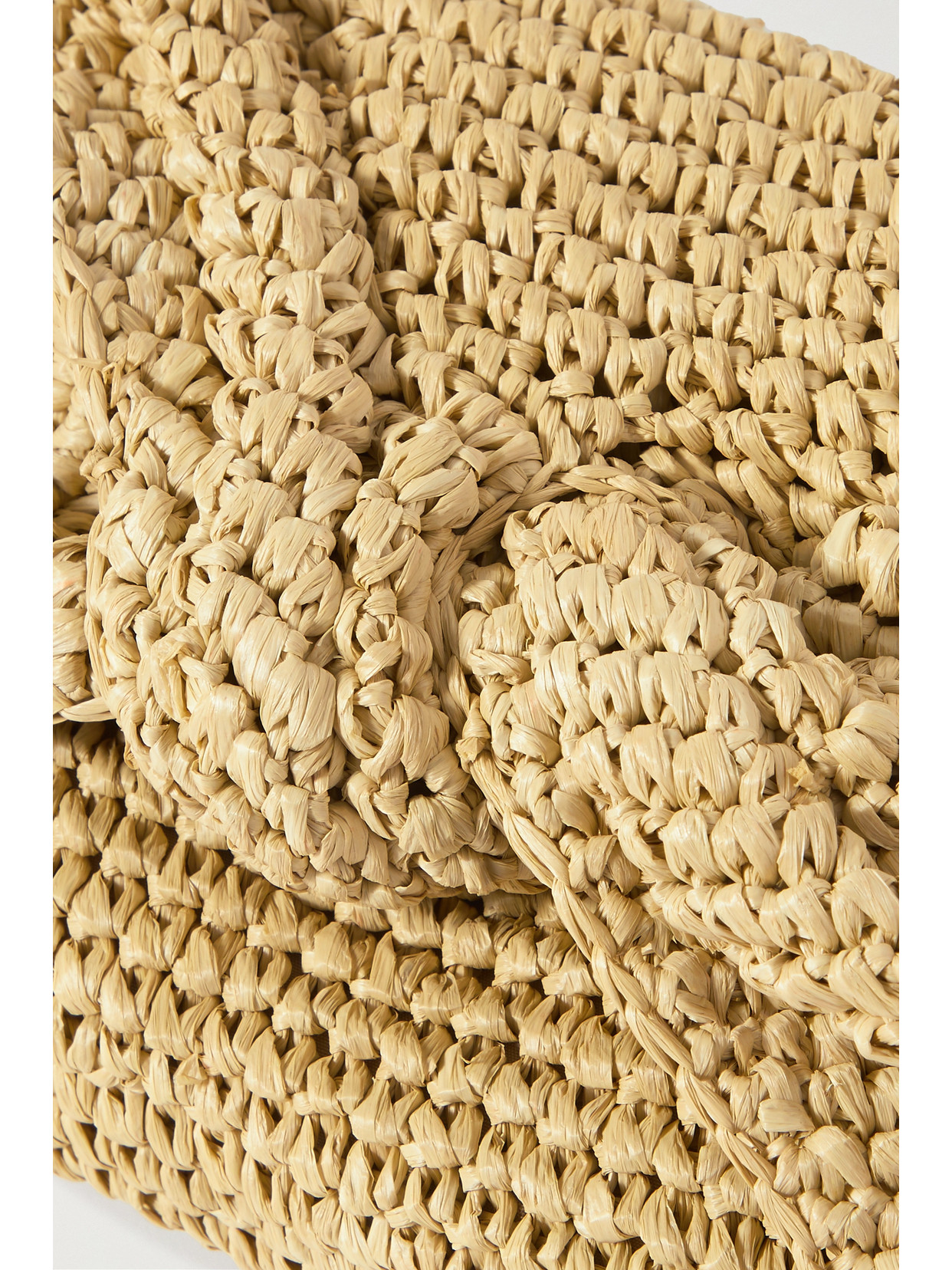 Anya Hindmarch Bow-detail Raffia Clutch Bag In Neutrals