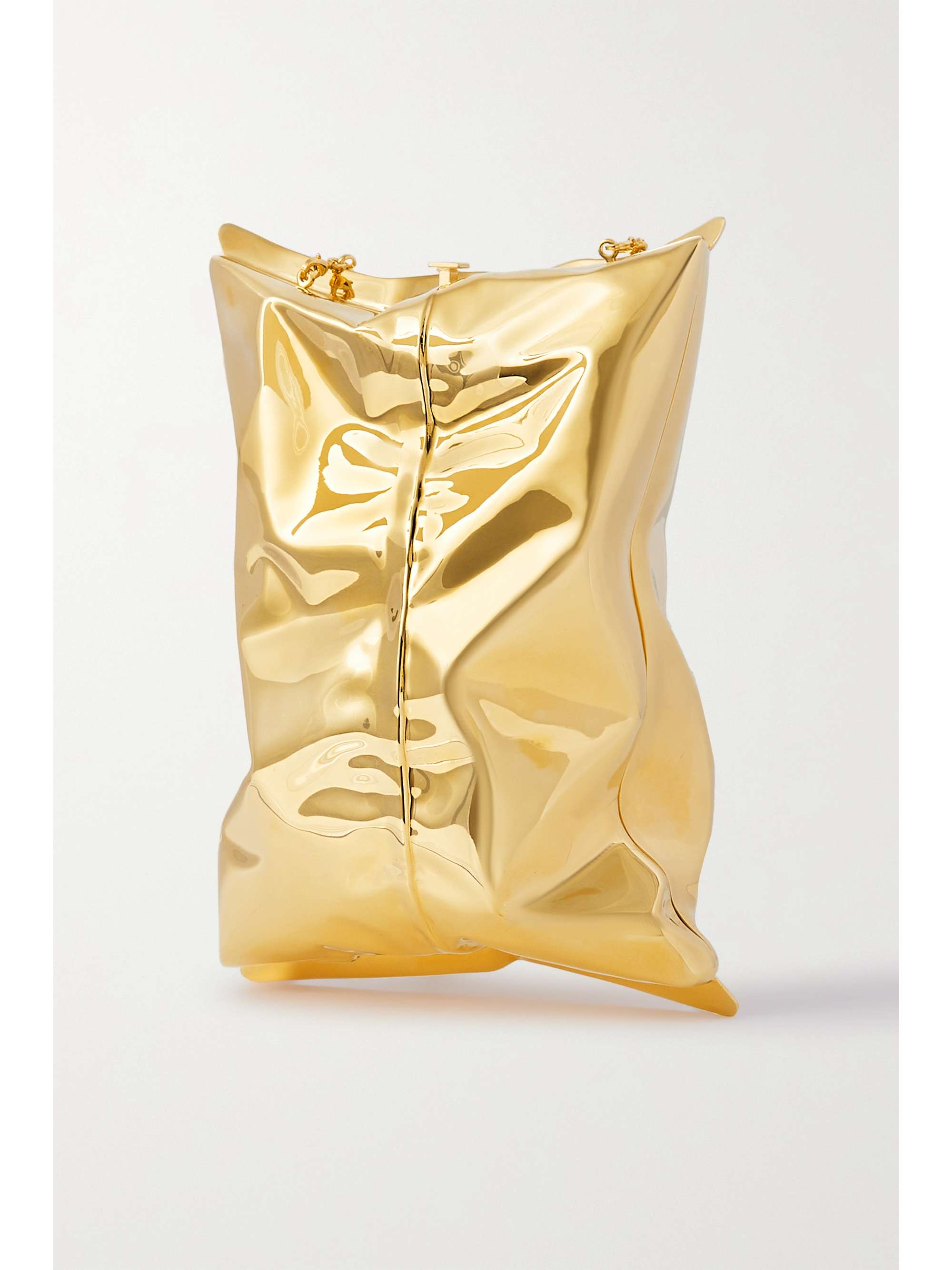 ANYA HINDMARCH Crisp Packet gold-tone clutch