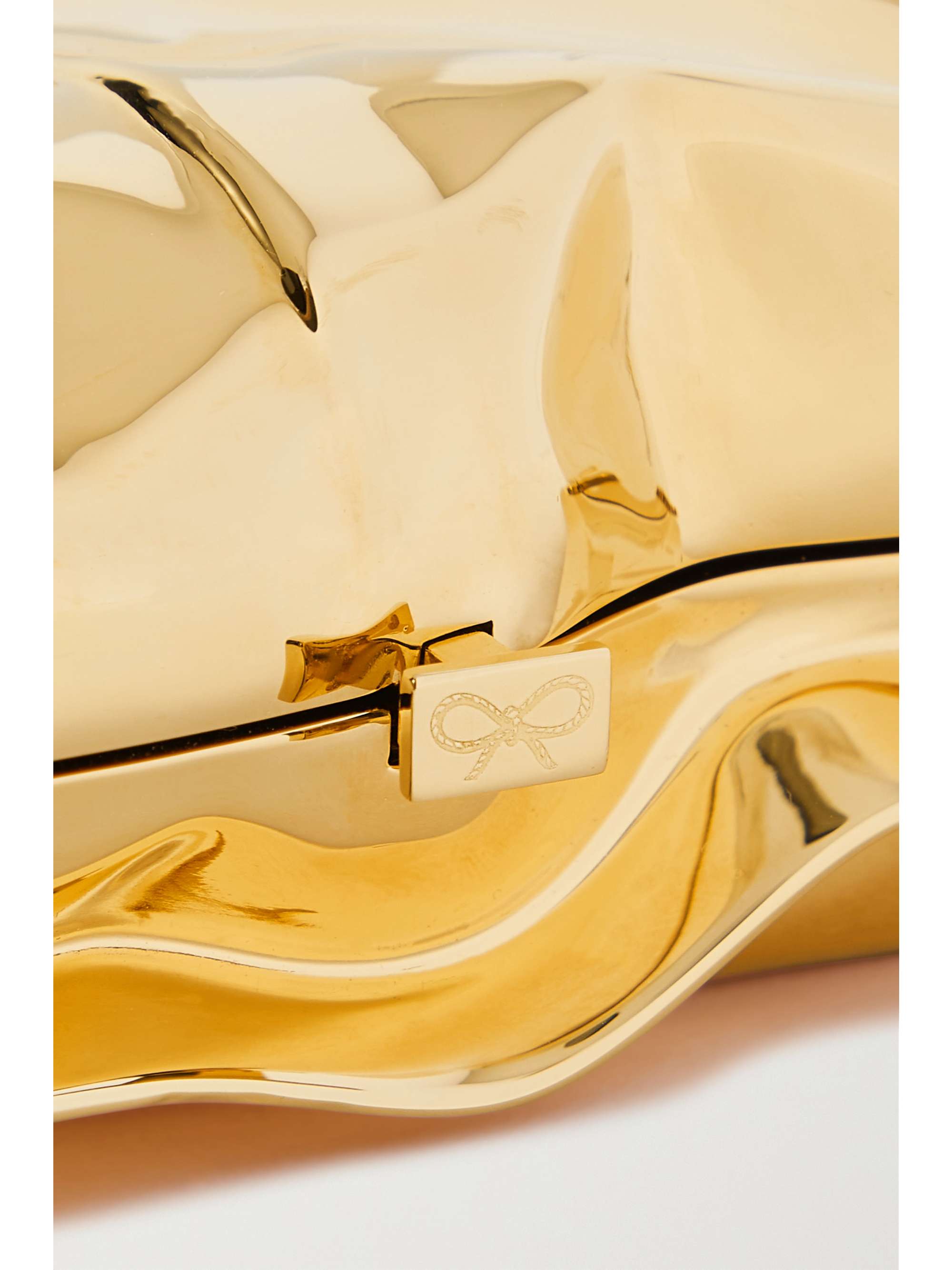 ANYA HINDMARCH Crisp Packet gold-tone clutch