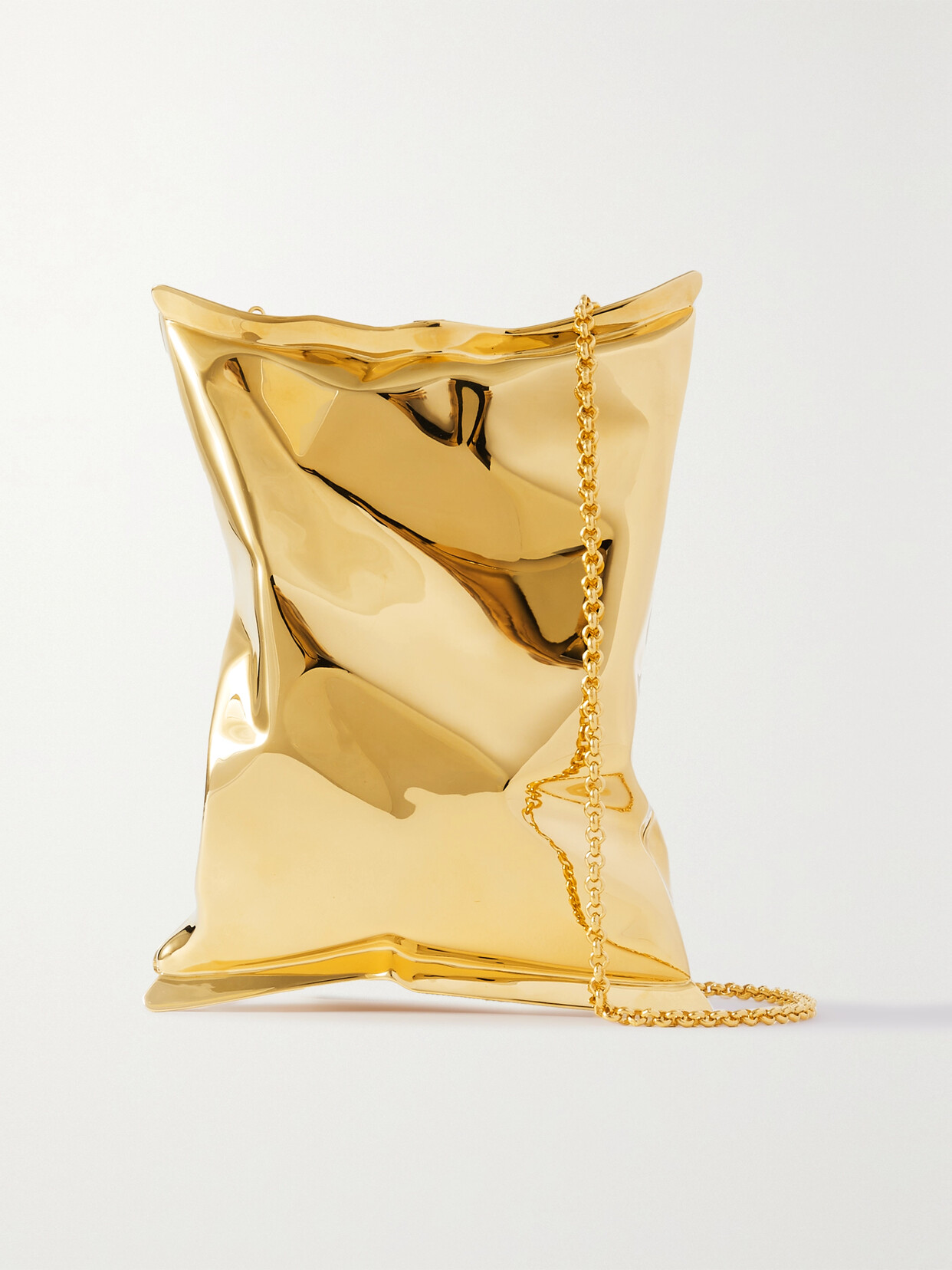 Shop Anya Hindmarch Crisp Packet Gold-tone Clutch