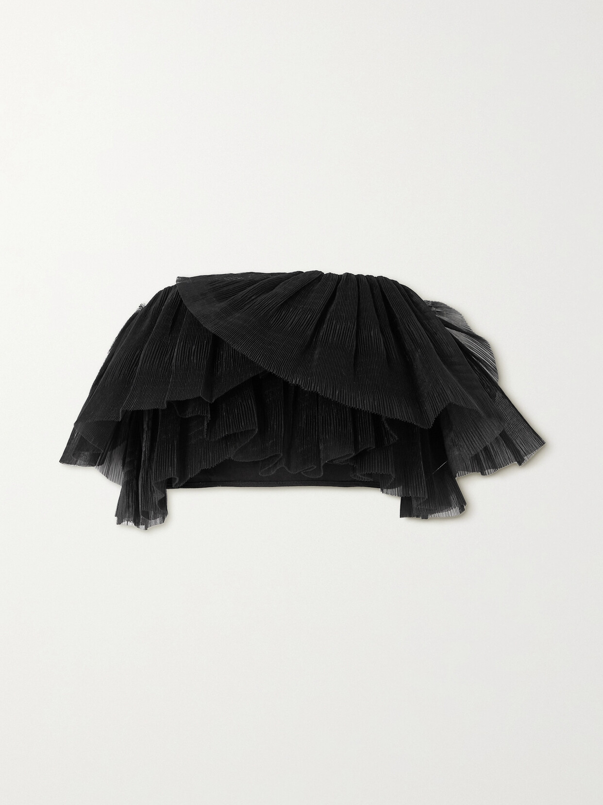 Aje Black Elsie Tulle Bandeau Top