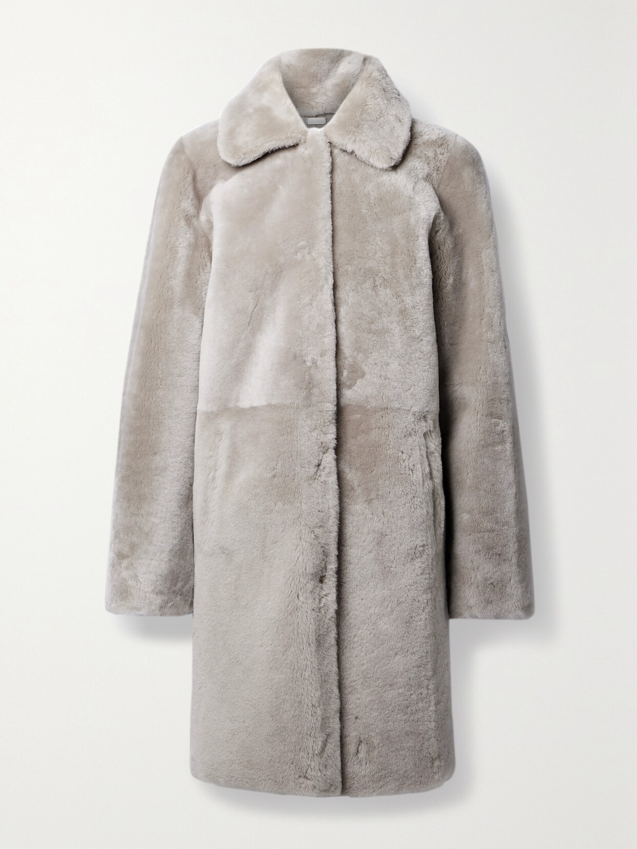 Utzon Carrie Reversible Shearling Coat In Grey