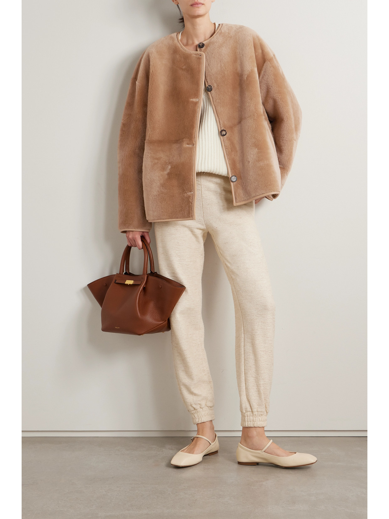 Shop Utzon Jod Reversible Shearling Jacket In Brown