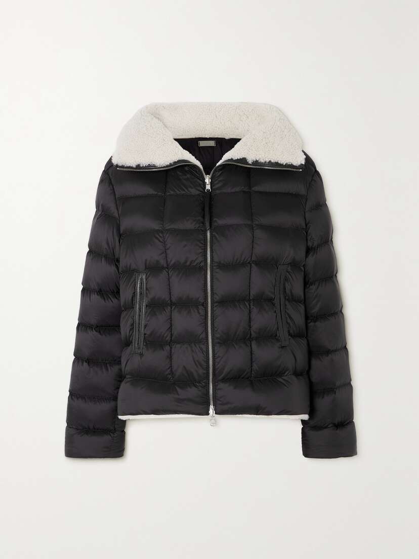 UTZON Jo Convertible Shearling And Leather-trimmed Quilted Shell Down Jacket