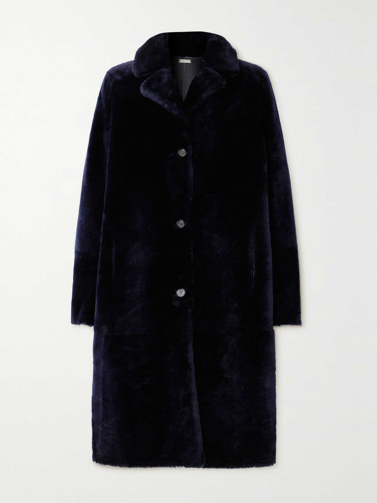 Utzon Caprina Shearling Coat In Blue