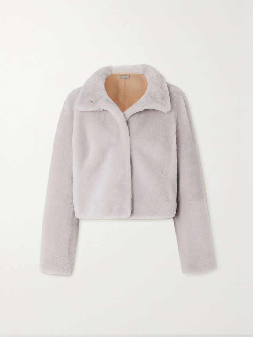 UTZON Jean Cropped Shearling Jacket