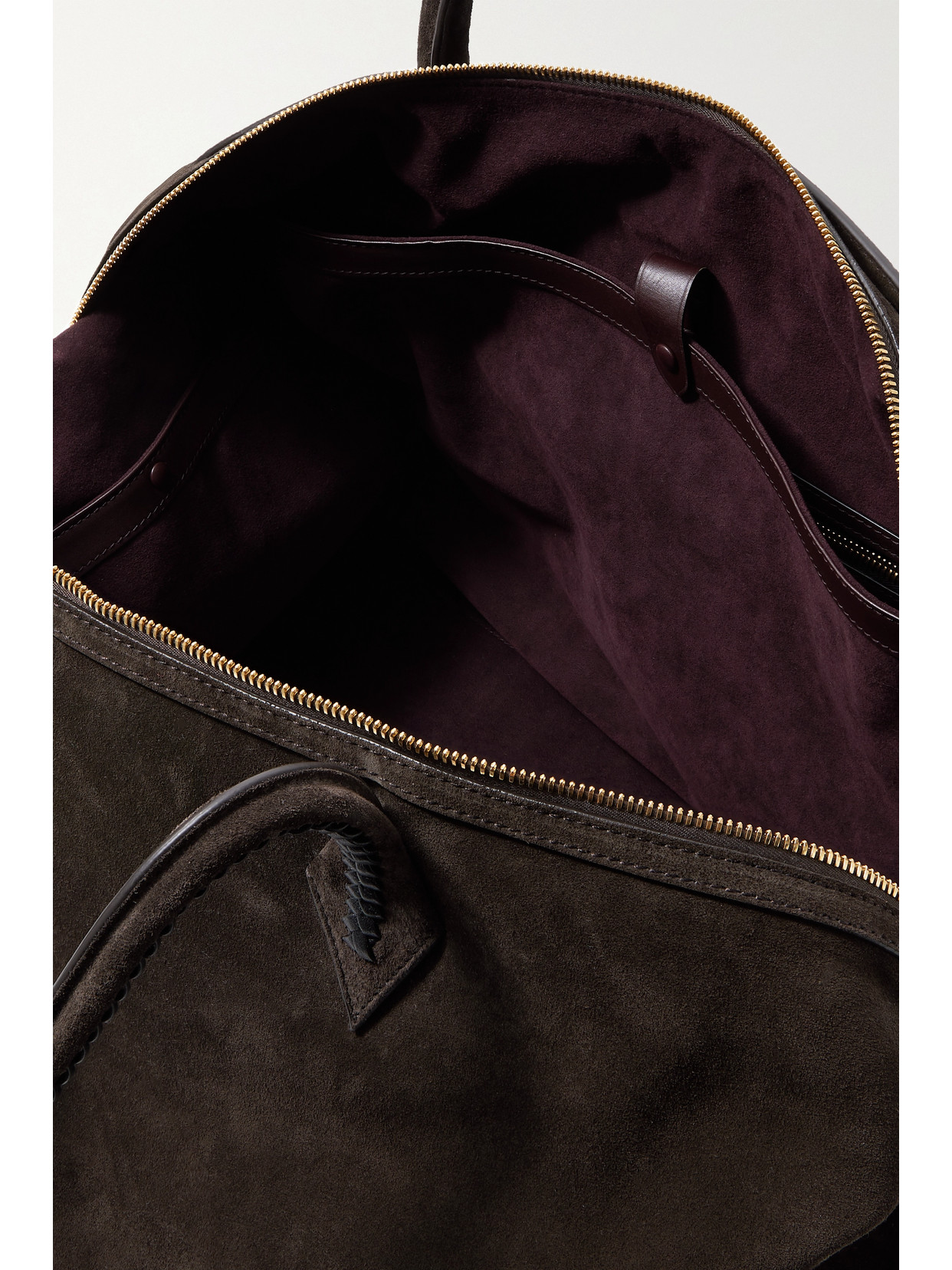 Metier Perriand Large Leather-trimmed Suede Tote In Brown