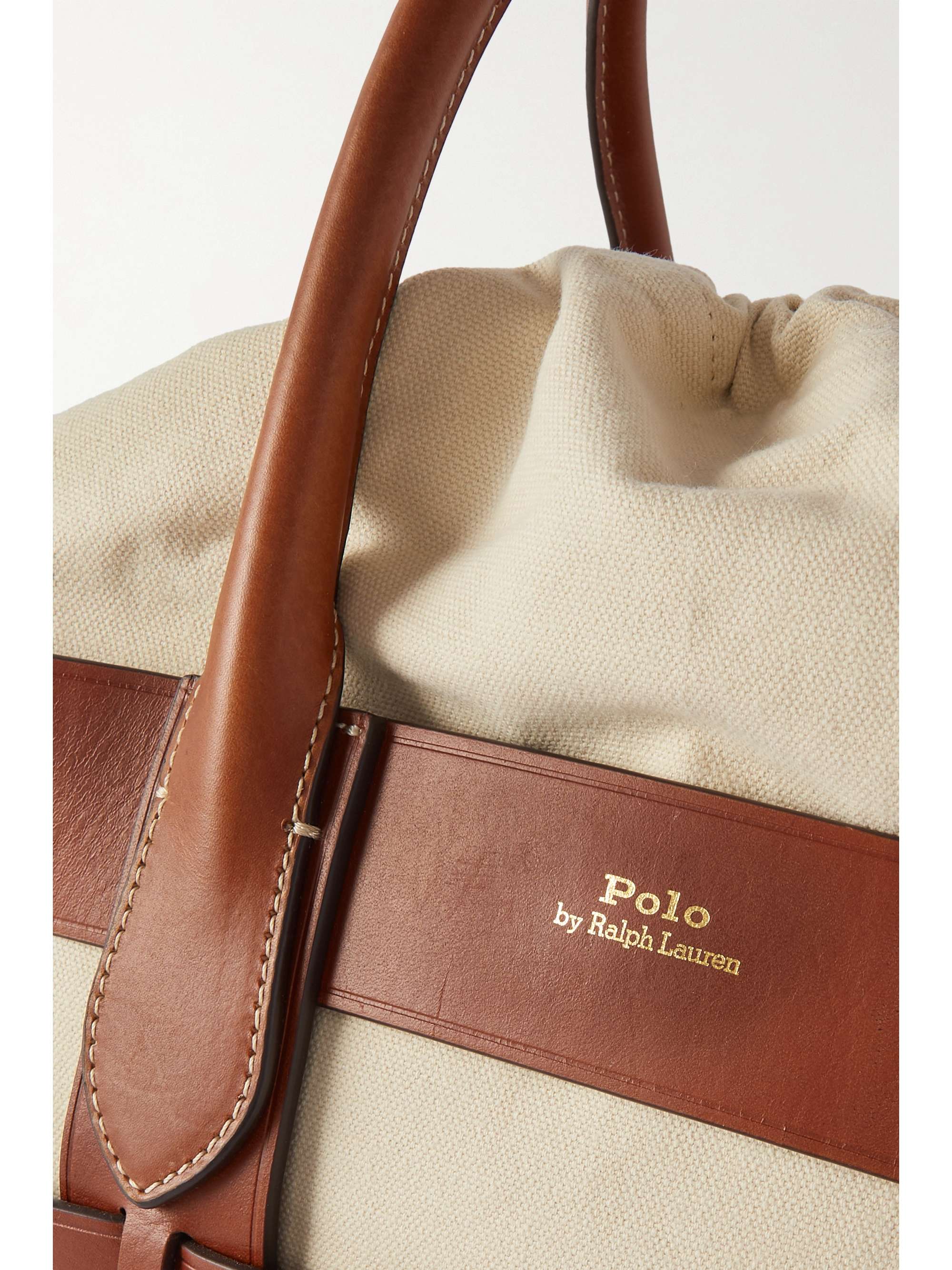 POLO RALPH LAUREN Bellport medium leather and canvas tote NETAPORTER