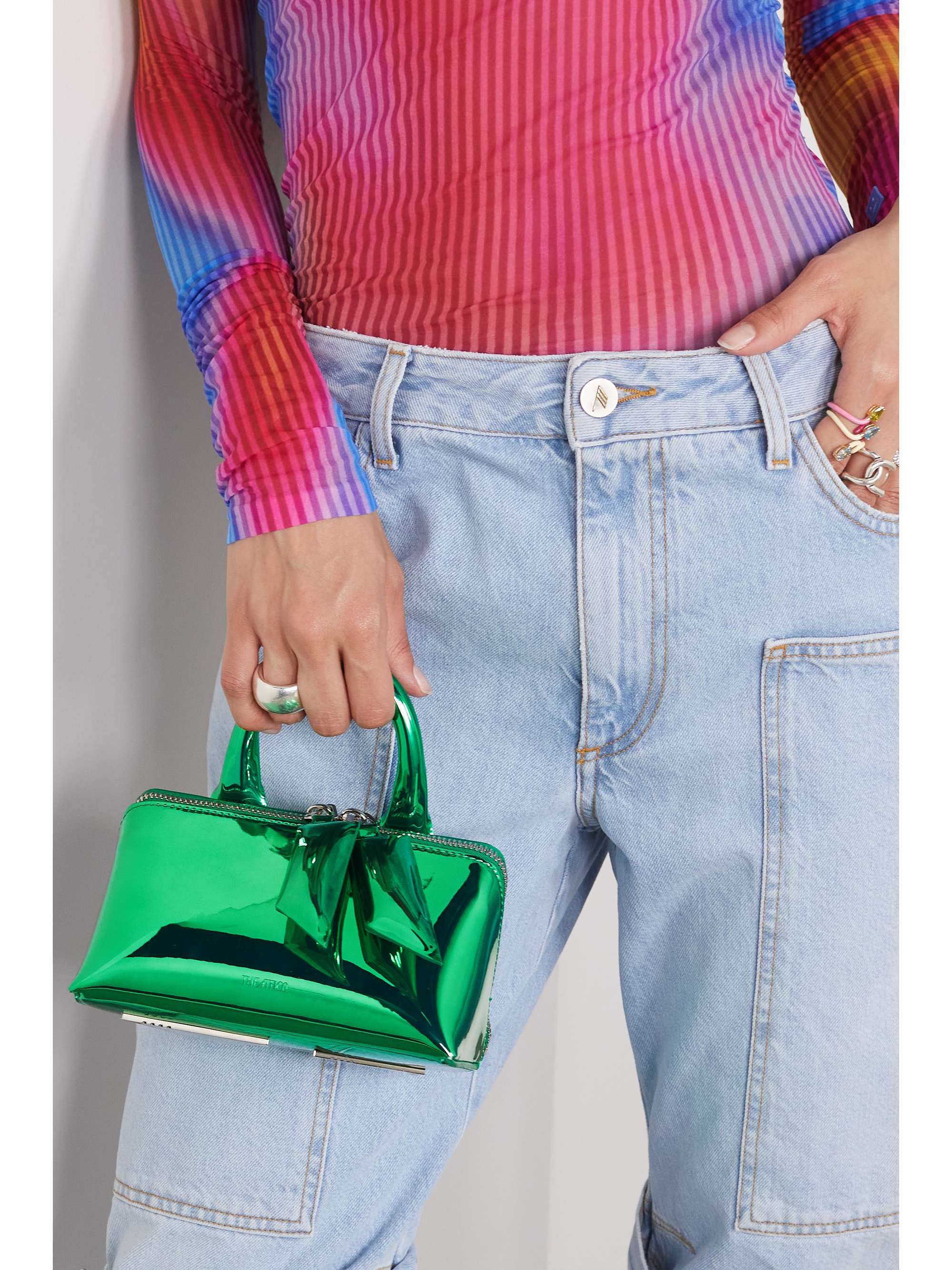 THE ATTICO Friday mini mirrored-faux leather tote | NET-A-PORTER