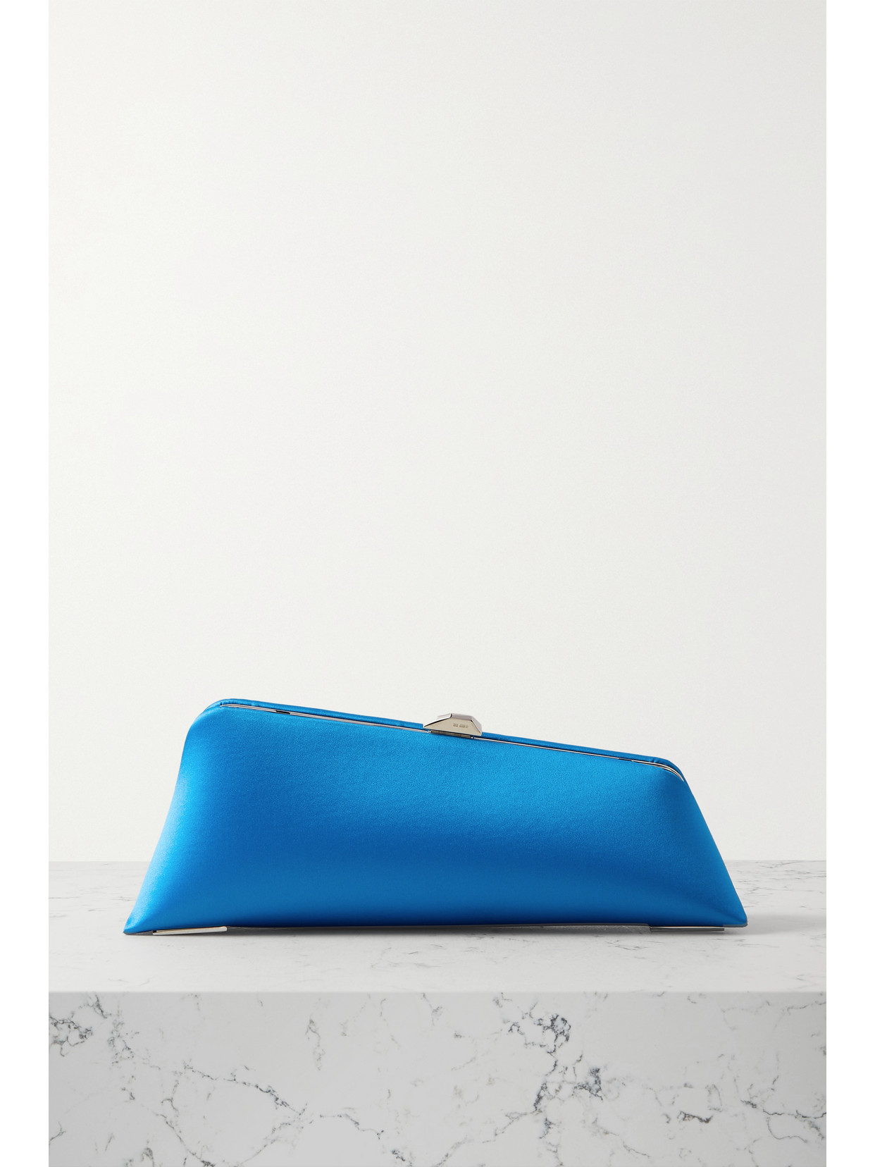 Attico Small Satin Clutch In Blue