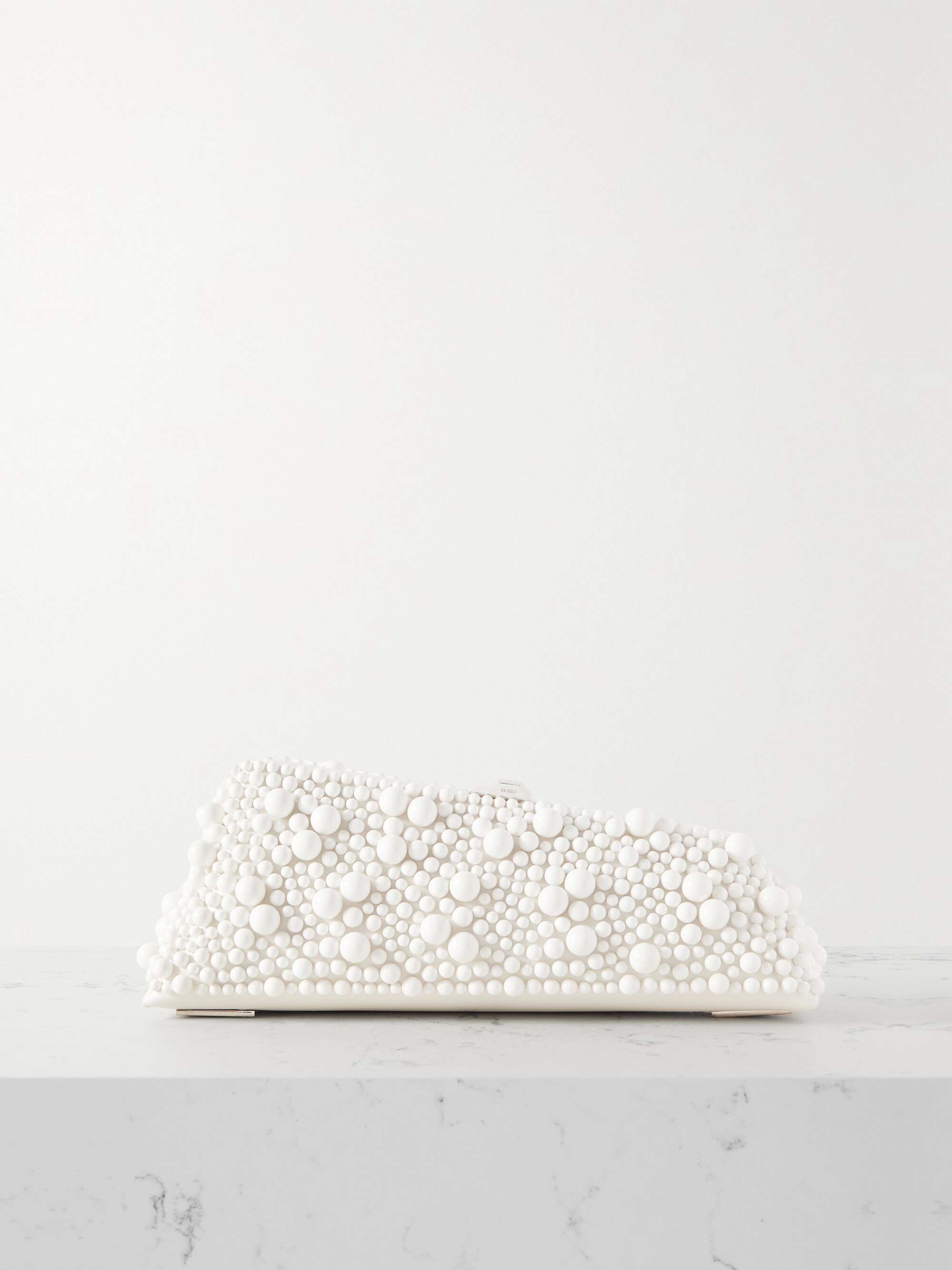 Beaded on sale white clutch