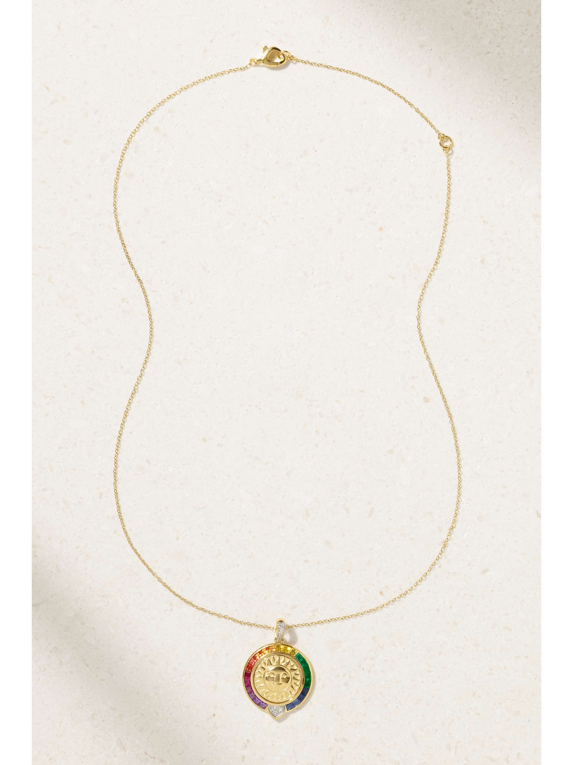 MARINA B Soleil 18-karat gold multi-stone necklace