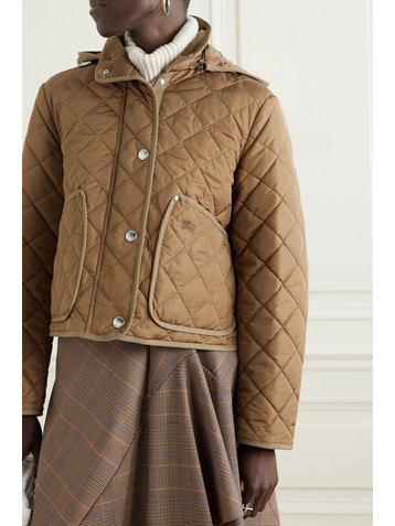 Burberry Grosgrain-trimmed quilted shell jacket