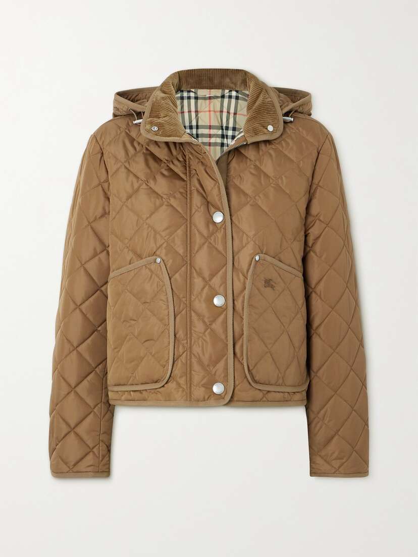 Burberry Grosgrain-trimmed Quilted Shell Jacket