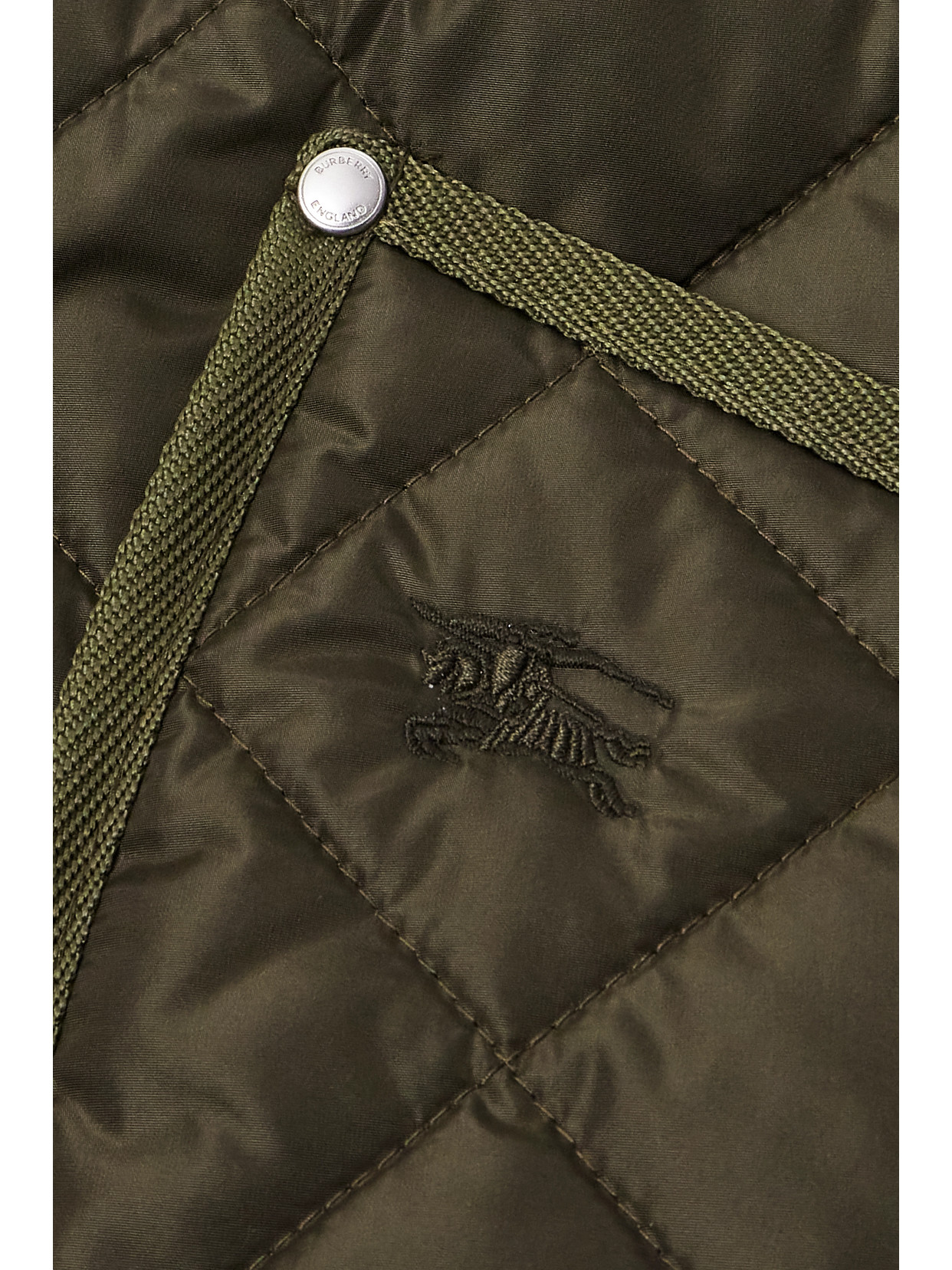 Burberry Roxby Quilted Hooded Coat In Dark Military Khaki
