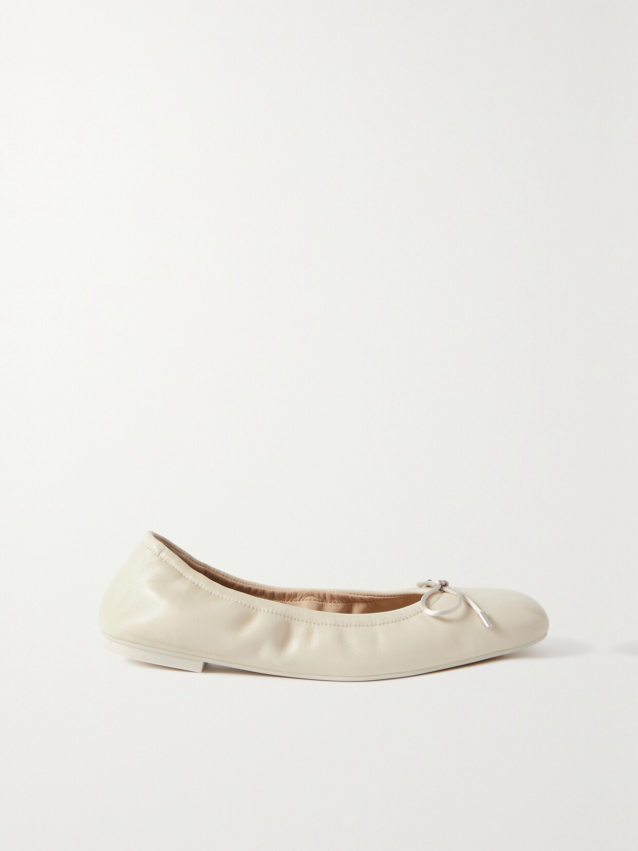 Stuart Weitzman - Bardot Leather Ballet Flats - Cream