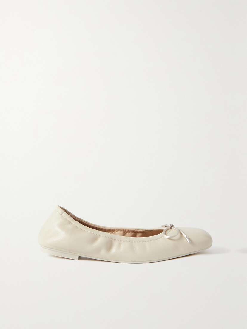 Stuart Weitzman Bardot Leather Ballet Flats