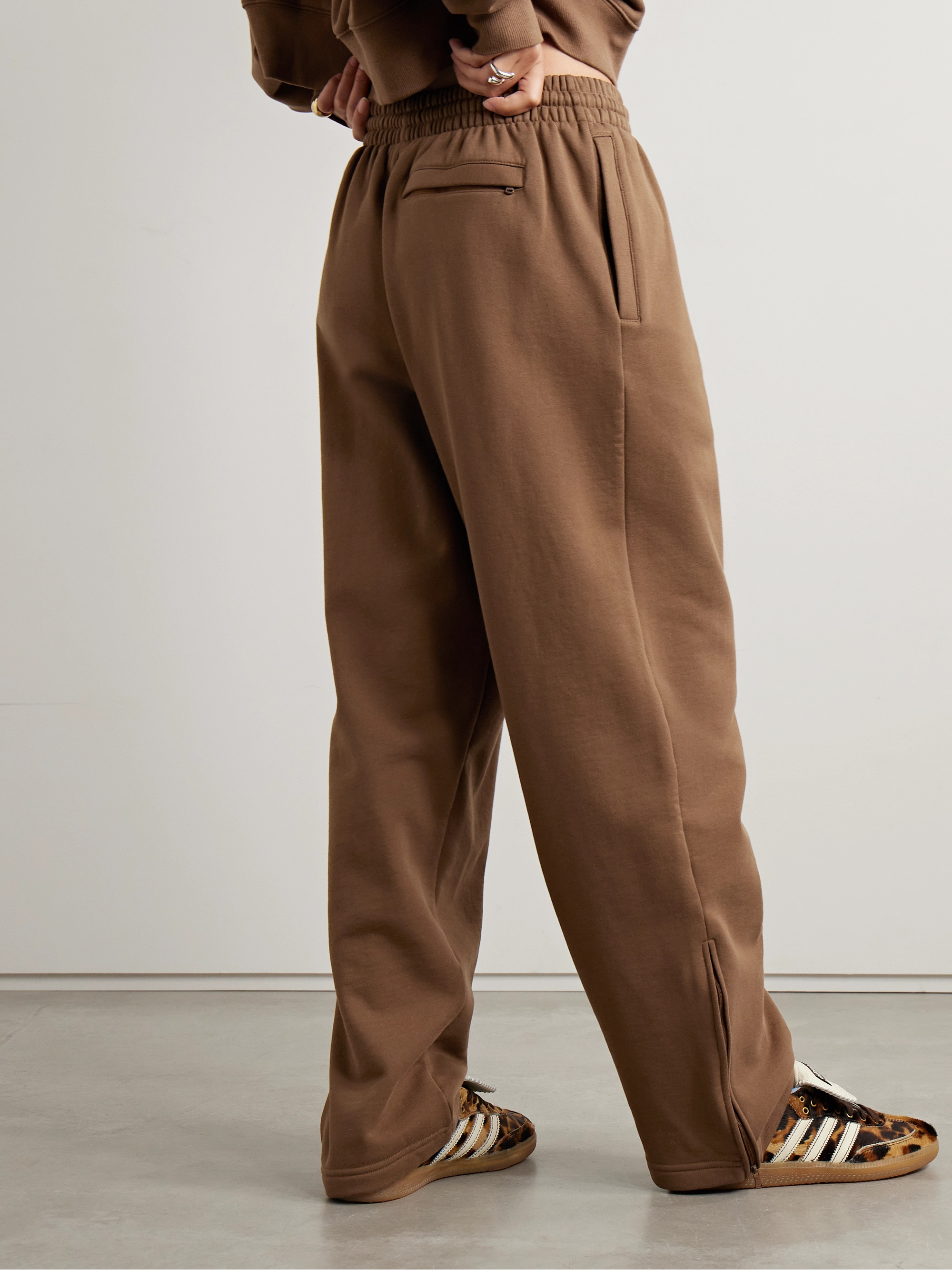 Wardrobe.NYC + Hailey Bieber cotton-jersey wide-leg sweatpants thumbnail