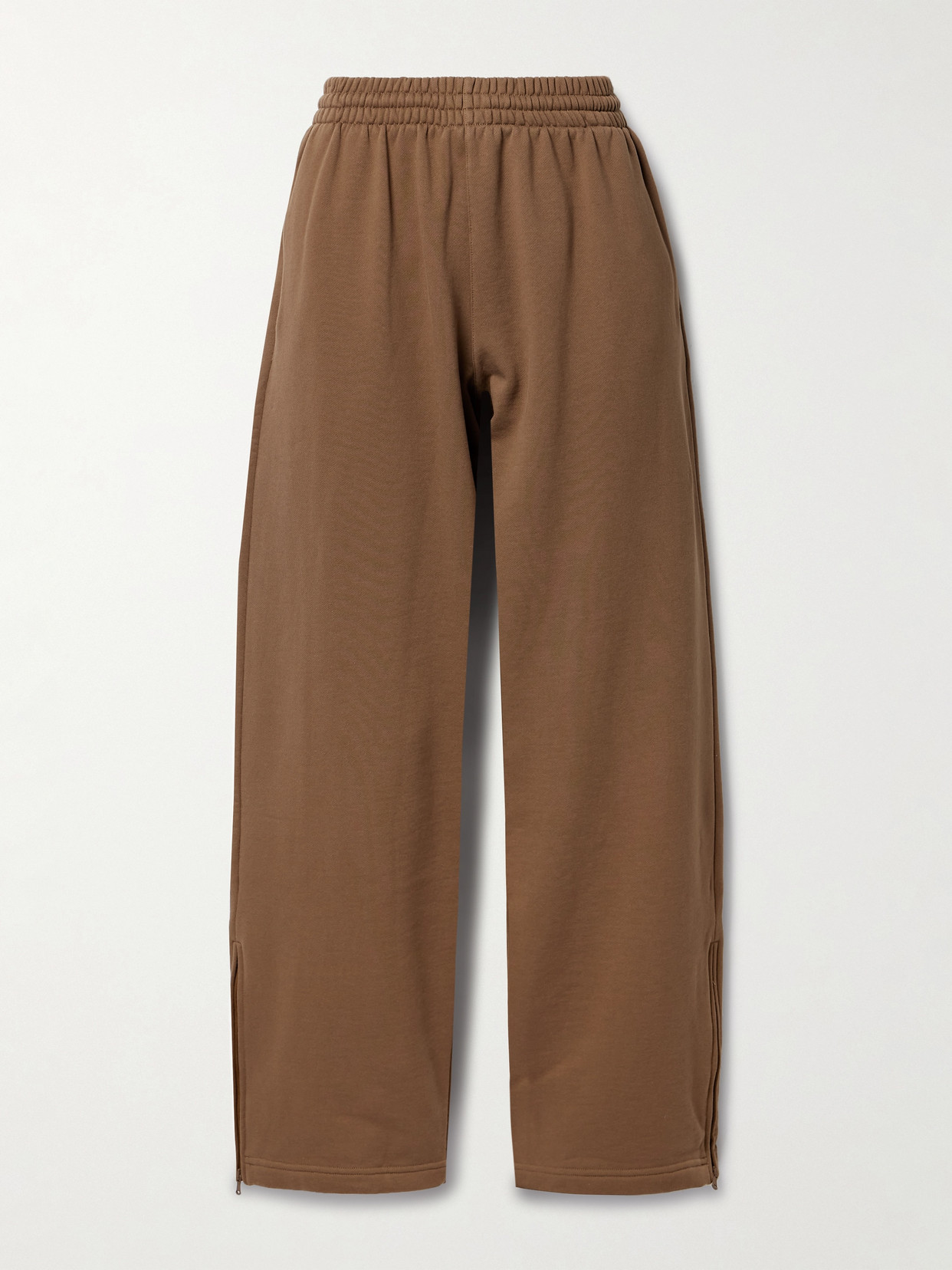 Wardrobe.nyc + Hailey Bieber Cotton-jersey Wide-leg Sweatpants In Brown