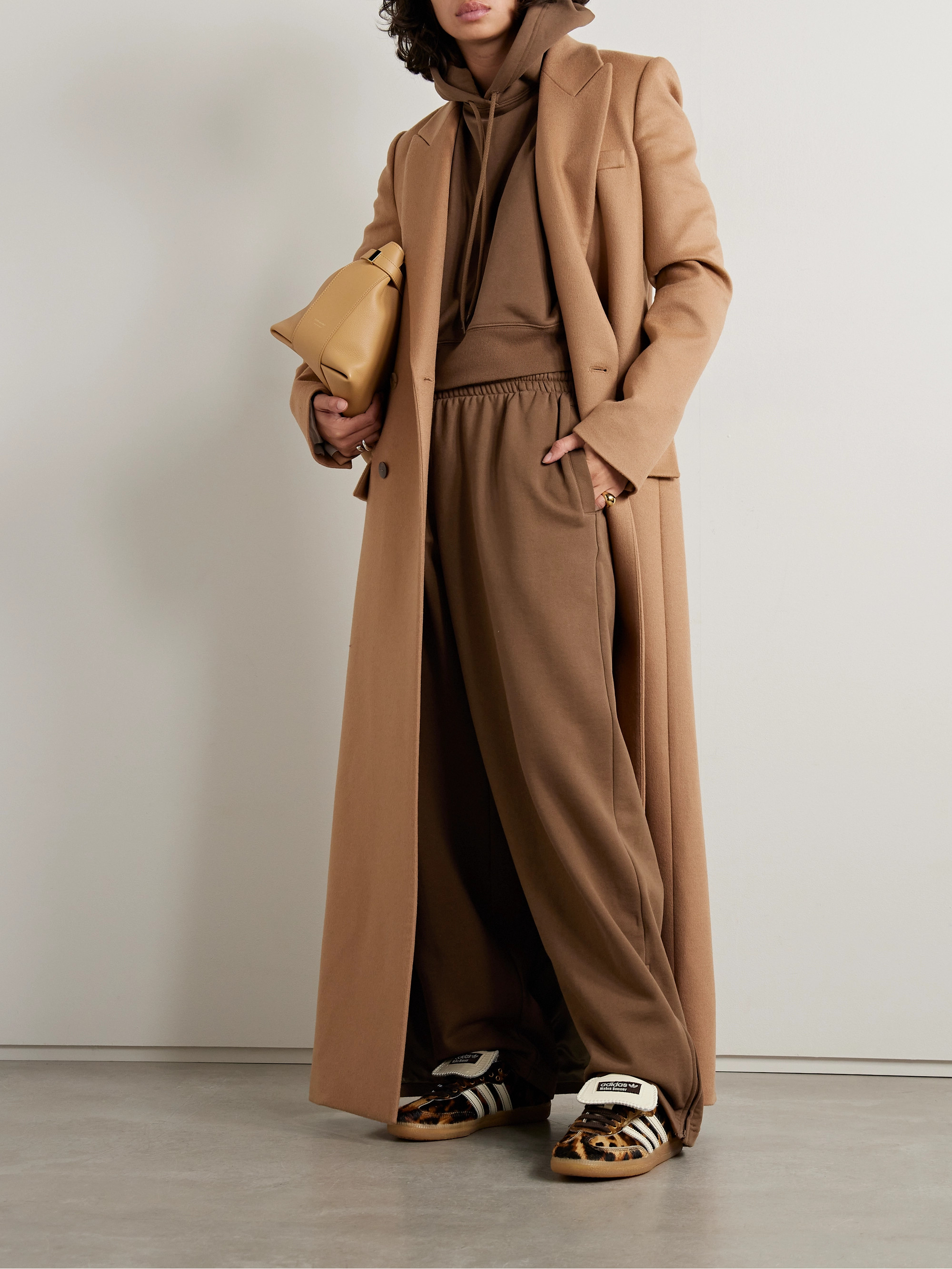 Wardrobe.NYC + Hailey Bieber cotton-jersey wide-leg sweatpants thumbnail
