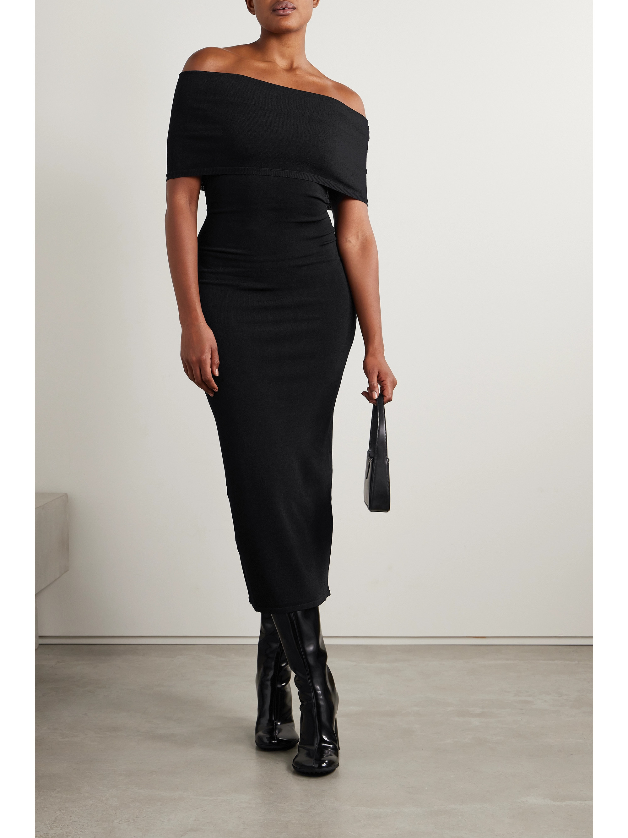 Wardrobe.NYC Off-the-shoulder stretch-jersey midi dress