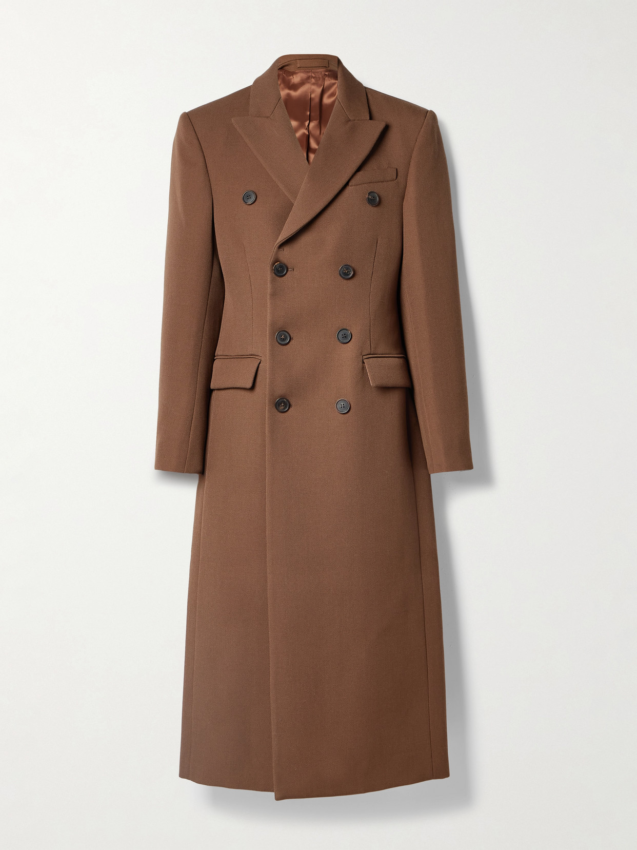 WARDROBE. NYC - Double-breasted Wool-twill Coat - Brown