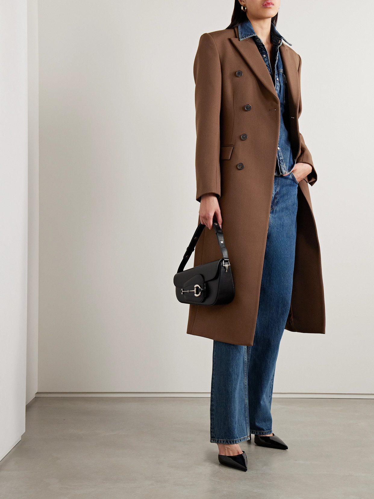 Shop Wardrobe.nyc Double-breasted Wool-twill Coat In Brown